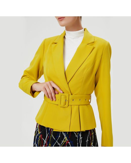Smart and Joy Yellow Pleated Skirt Tailor Jacket