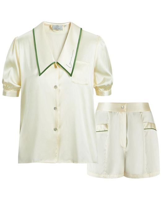 NOT JUST PAJAMA White French Style Short Set