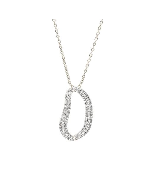 Classicharms Metallic Infinity Pavé Diamond Irregular Hoop Pendant Necklace