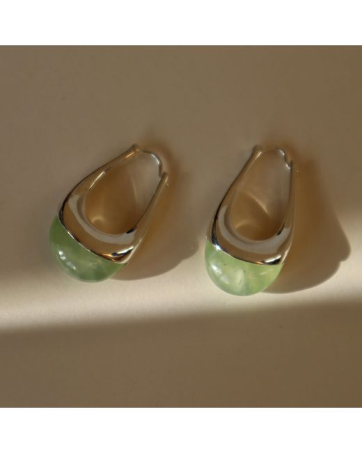 Gem Island Metallic Prehnite Earrings