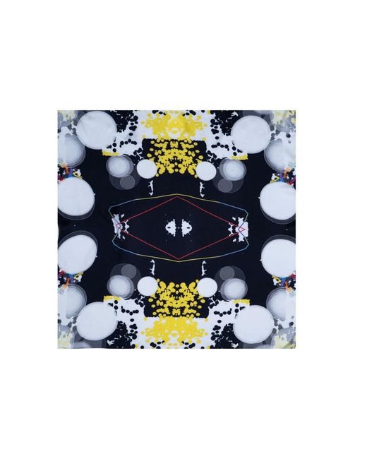 Lilia Munn Blue Geometric Play Silk Scarf