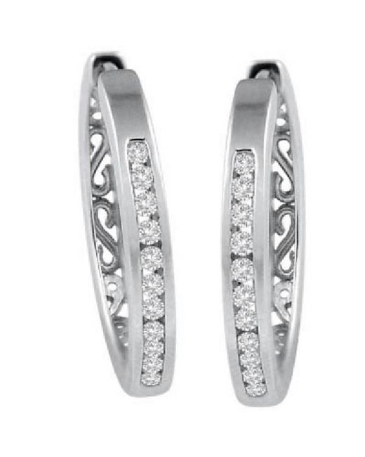 Artisan Metallic Pave Diamond Hoop Earrings