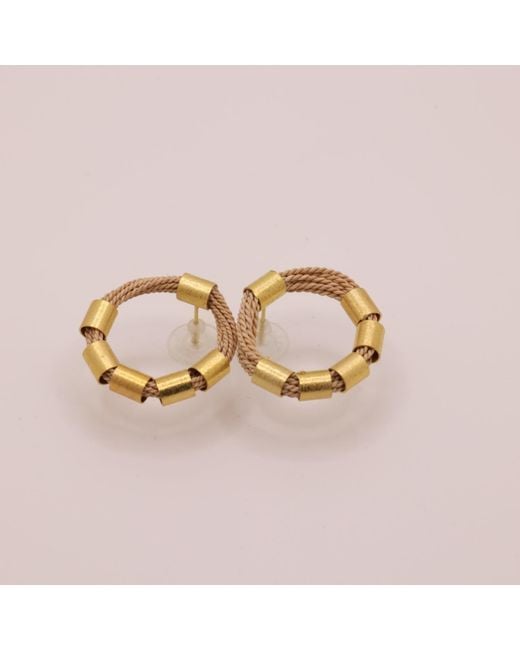 Nart Nature Making Art Metallic The Rings Buriti Natural Fiber Earrings