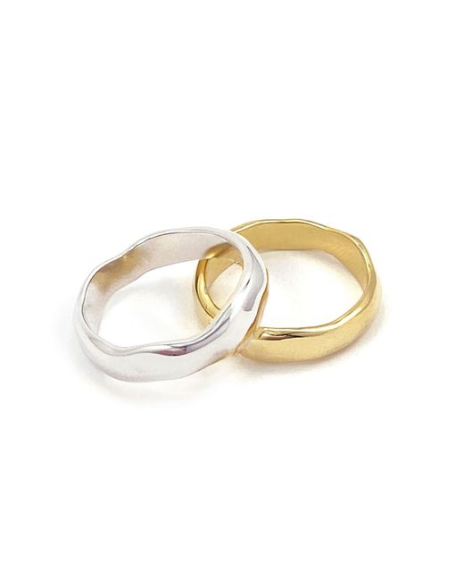 Biko Jewellery Metallic Wavi Ring Thin