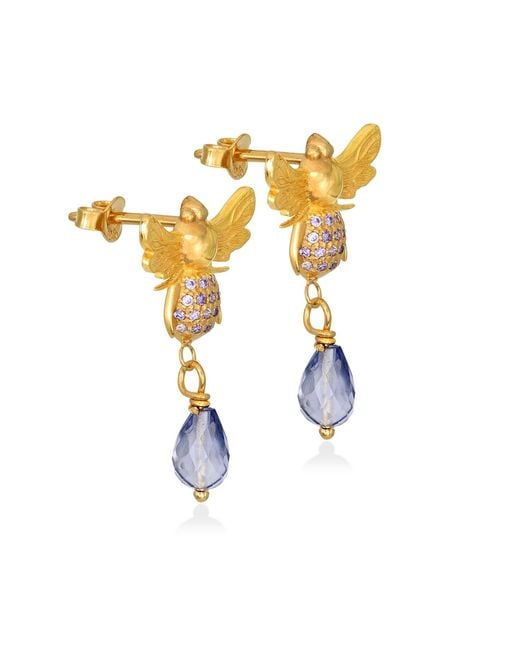 Myrto Katramadou Jewellery Metallic Queen Bee Amethyst Stud Earrings