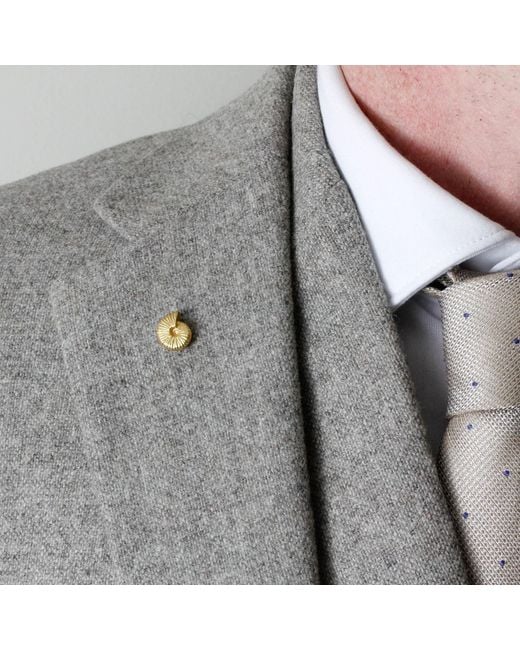 Lee Renee Metallic Ammonite Lapel Pin for men