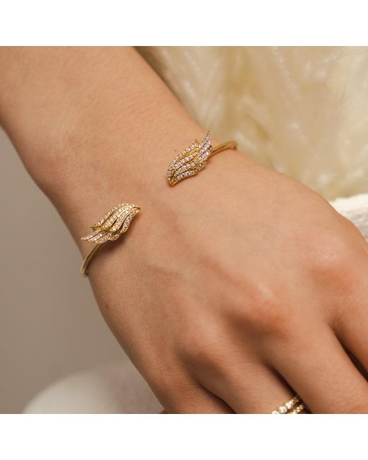BLOOMTINE | Earth Angel HQ Metallic Angel Wings Premium Vermeil Bangle