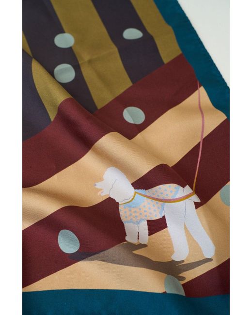 Lost Pattern Green Pandita The Dog Silk Bandana for men