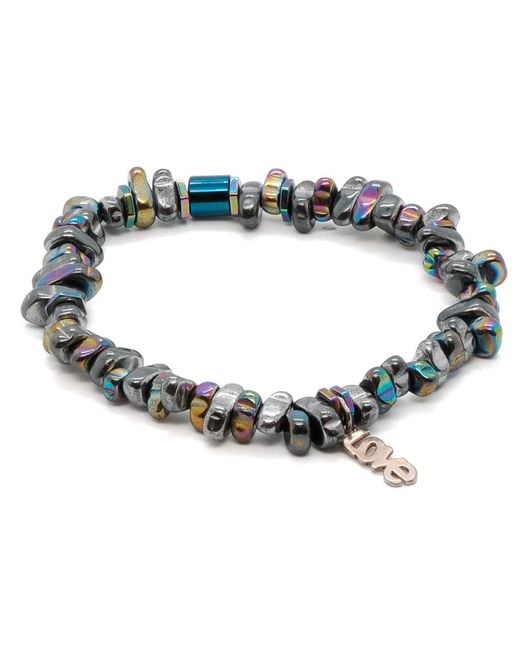 Ebru Jewelry Blue Hematite Love Bracelet