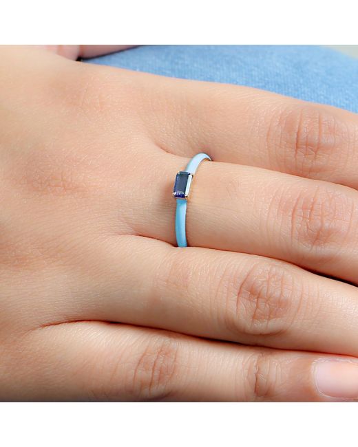 Artisan Blue Sapphire & Enamel Ring