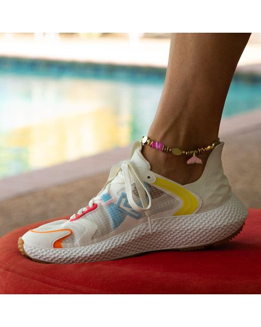 Ebru Jewelry Metallic Pastel Colors Dream Star & Fish Tail Beaded Anklet
