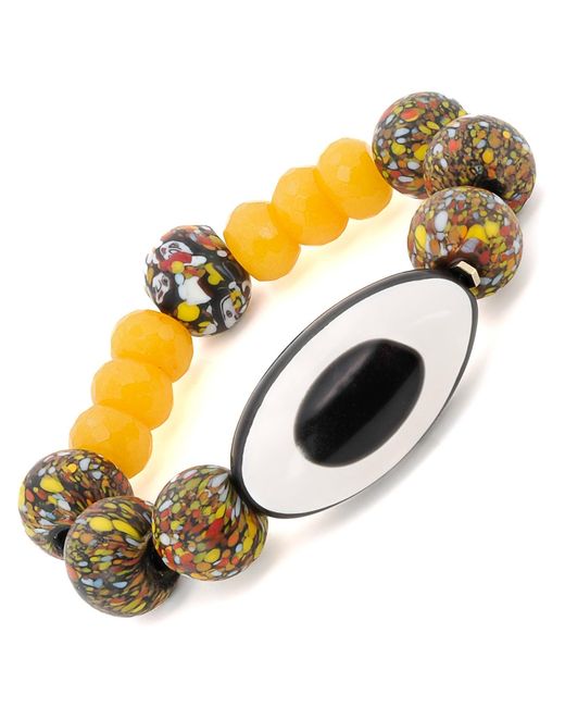 Ebru Jewelry Metallic Chunky Evil Eye African Beaded Bracelet