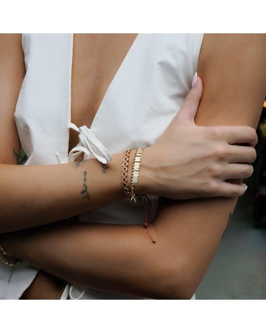Ebru Jewelry Metallic Fish Scale & Cord Bracelet