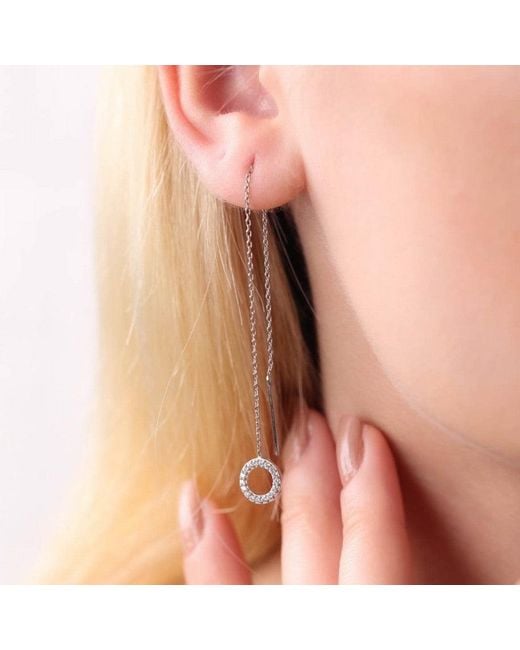 Spero London Metallic Circle Round One Drop One Stud Earring Sterling Set