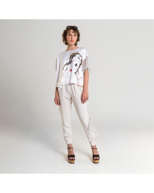 ARTISTA White Dori Printed Top