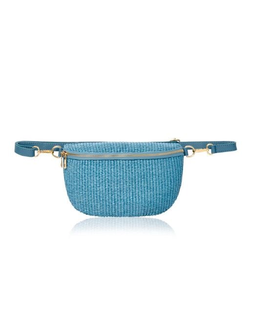 Betsy & Floss Blue Enna Raffia Crossbody And Waist Bag