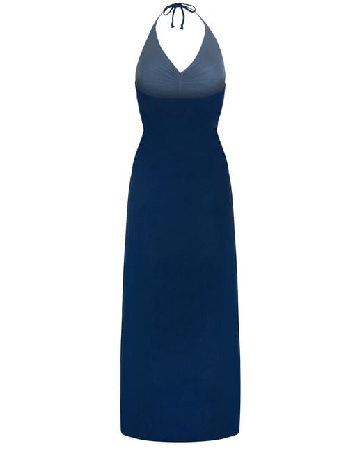 Chic by Lirette Blue Halter Dress Natural