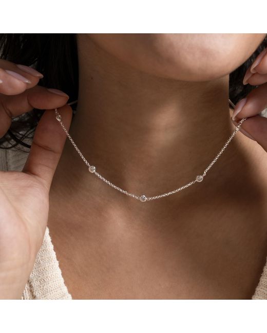Dower & Hall Metallic Sapphire Dewdrop Chain Necklace