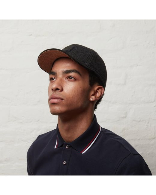 Dasmarca Hats Blue Johnny Charcoal Tweed Wool Baseball Cap for men