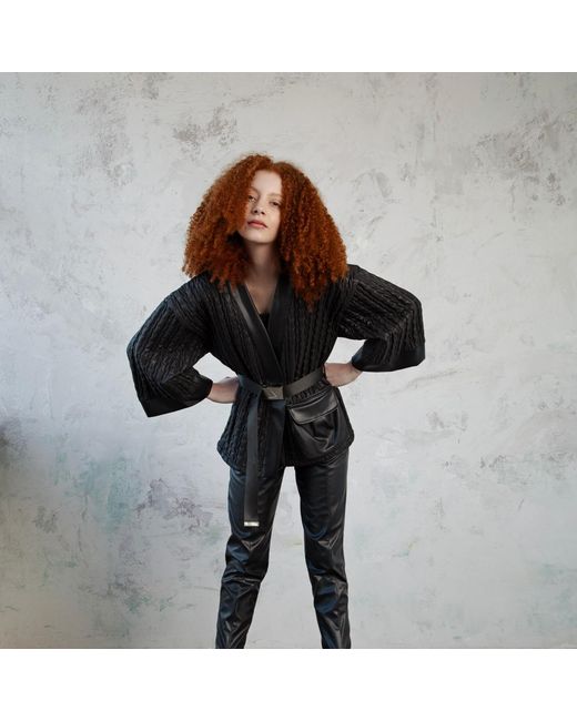 Mirimalist Black Vega Puff Kimono Coat