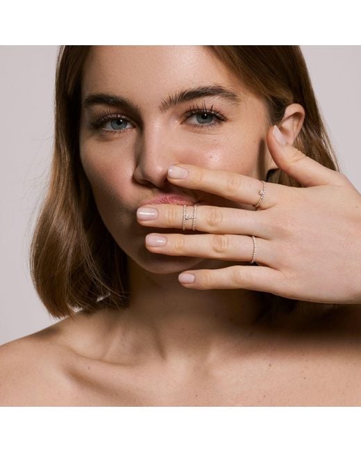 Dyamka Metallic Paved Two Rows Ring