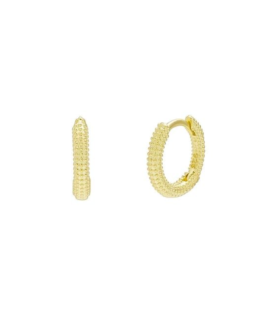Spero London Metallic Sterling Textured Pebble Hoops