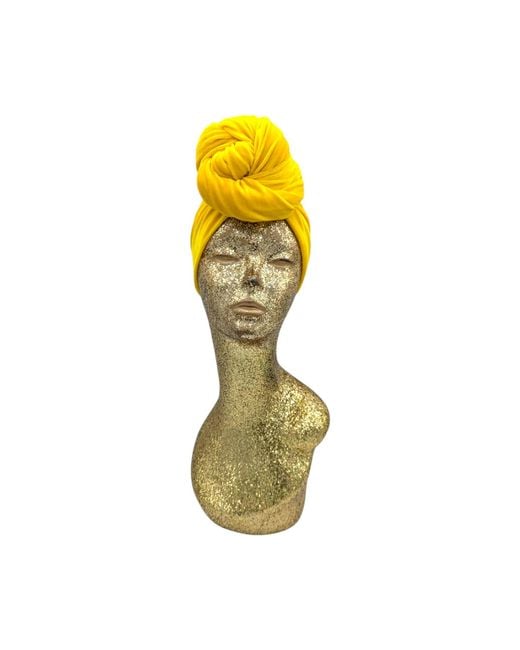 Julia Clancey Yellow Classic Madam Velour Sunshine Reversible Turban