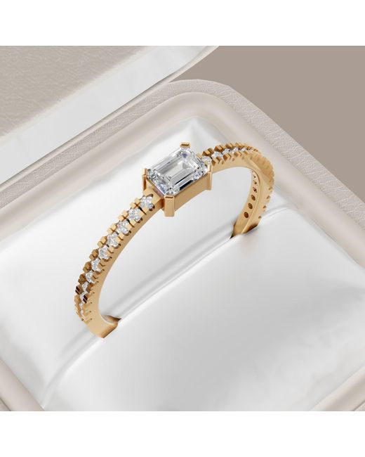 Aya Fine Jewelry Metallic Emerald Cut Lab Diamond Engagement Ring