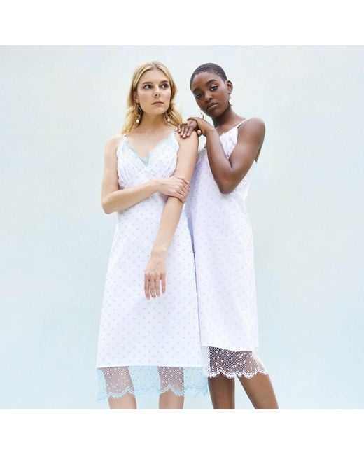 Lisa The Label Blue Spot Tulle Côte D'Azur Slip Dress