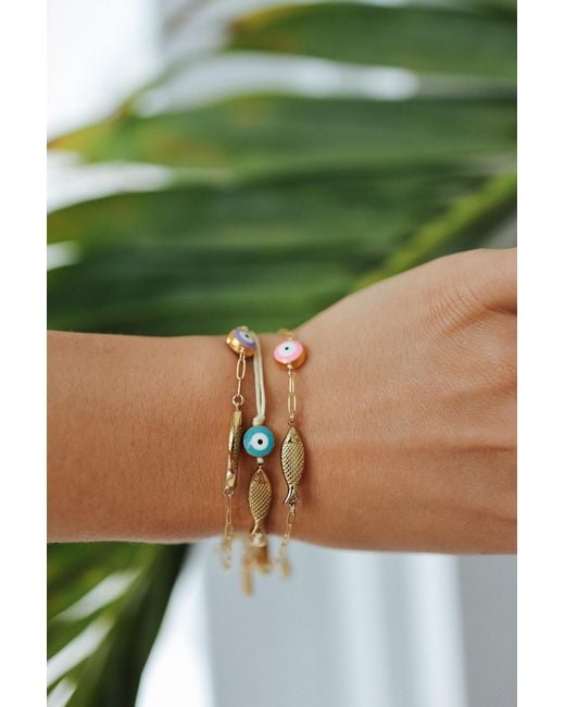 Adriana Pappas Designs Metallic Fisheye Chain Bracelet