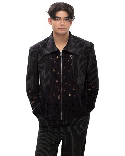 Maison Bogomil Black Split Front – Zip Jacket for men
