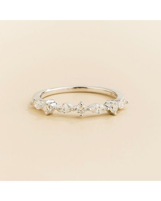 Juvetti Metallic Markiz Ring Set With Diamonds