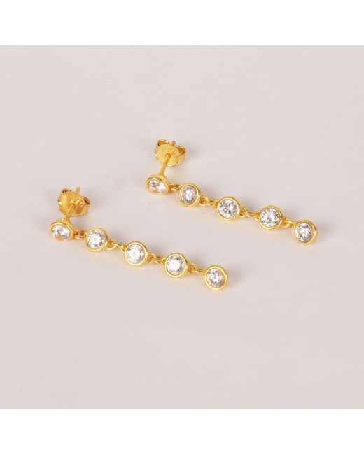Lila Rasa Metallic Crystal Tennis Earrings