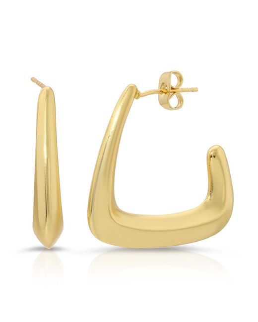 Glamrocks Jewelry Metallic Mod Hoop Earrings