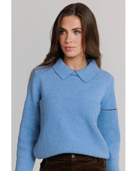 Lou&Up (Formerly Loup Clothing) Blue Collar Knit Sweater Powder