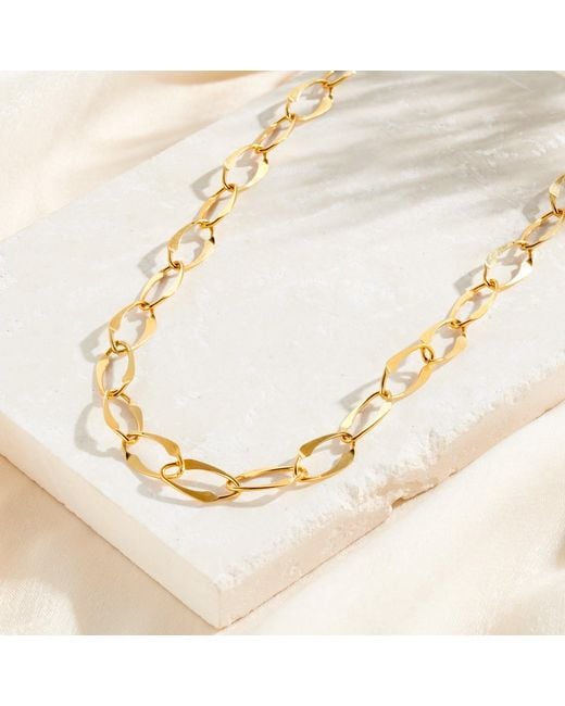Posh Totty Designs Metallic Large Hammered Link Chain Necklace
