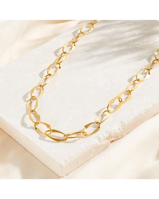 Posh Totty Designs Metallic Large Hammered Link Chain Necklace