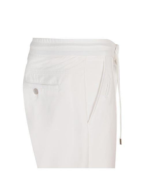 DAVID WEJ White Ashford Relaxed Drawstring Short for men