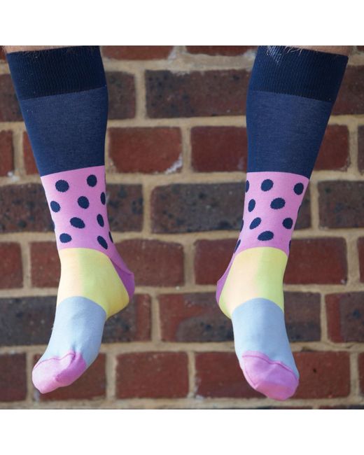 Peper Harow - Made in England Pink Mayfair & Pin Stripe Socks for men