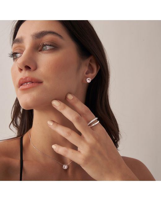 Shabella Nyc White Thin Pave Dual Ring