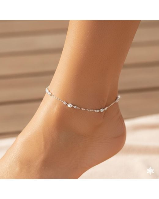 BLOOMTINE | Earth Angel HQ Metallic Illuminess Premium Sterling Sparkle Anklet