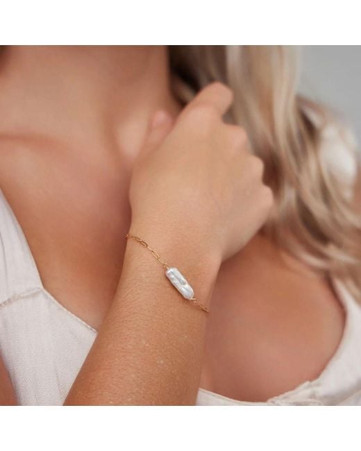 Adriana Pappas Designs Metallic Dainty Biwa Bracelet