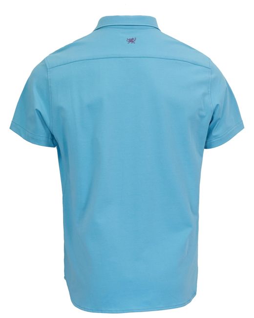 Lords of Harlech Blue Todd Knit Shirt for men
