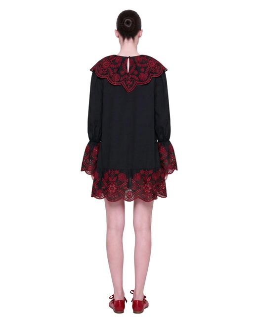 Pcfg Black The Broderie Anglaise Edit Embroidered Detail Mini Dress