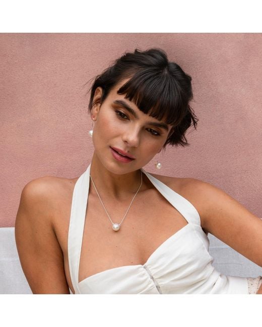 Dower & Hall Metallic Long Timeless Pearl Earrings