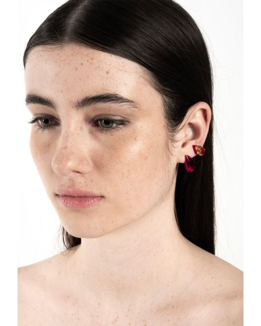 Lavani Jewels Red Pink Kusanagi Drop Earrings
