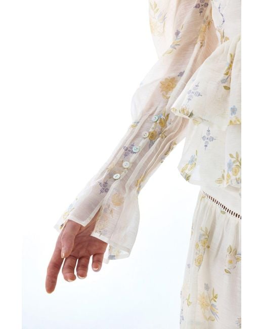 We Are Kindred White Cynthia Silk Long Sleeve Top