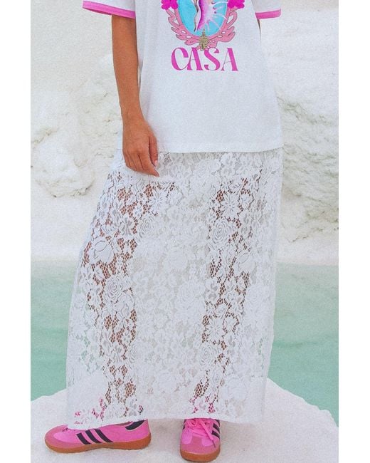 Palm Collective White Neutrals Balboa Lace Skirt