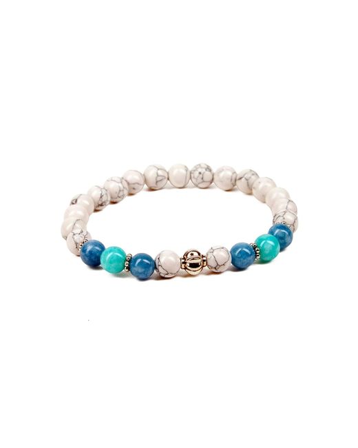 Addicted Blue Zen Handmade Sterling Bracelet With Howlite & Angelite for men