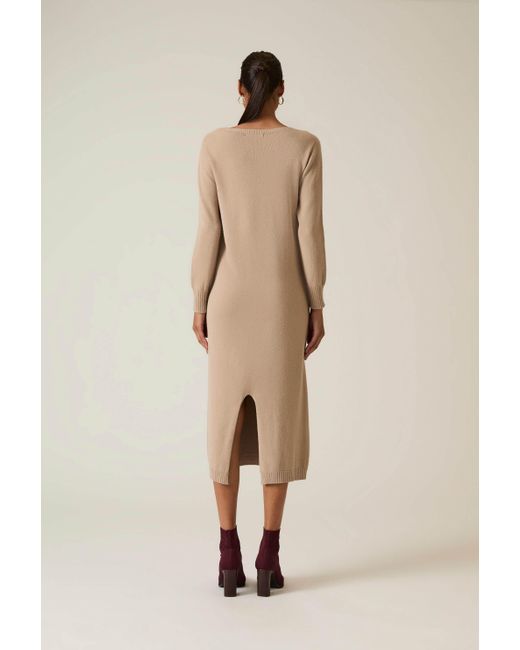James Lakeland Natural Neutrals Taupe Knitted Midi Dress